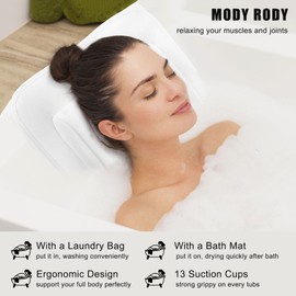 MODY RODY Full Body Bath Pillow with Lumbar Support Long Bathtub Cushion for Tub