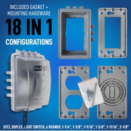 Sealproof 1-Gang Weatherproof in Use Outlet Cover | Horizontal/Vertical Outdoor Plug and Receptacle Protector, Lockable Bubble Cover, UL Extra Duty Compliant, 18 Configurations