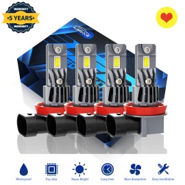 AUIMSOCO LED Headflight For Can-Am Defender HD5 HD8 HD10 Combo Bulbs H11+H11 Light Kit 4x