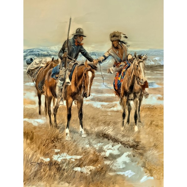 A Doubtful Handshake by Charles Russell Native American Indians Western