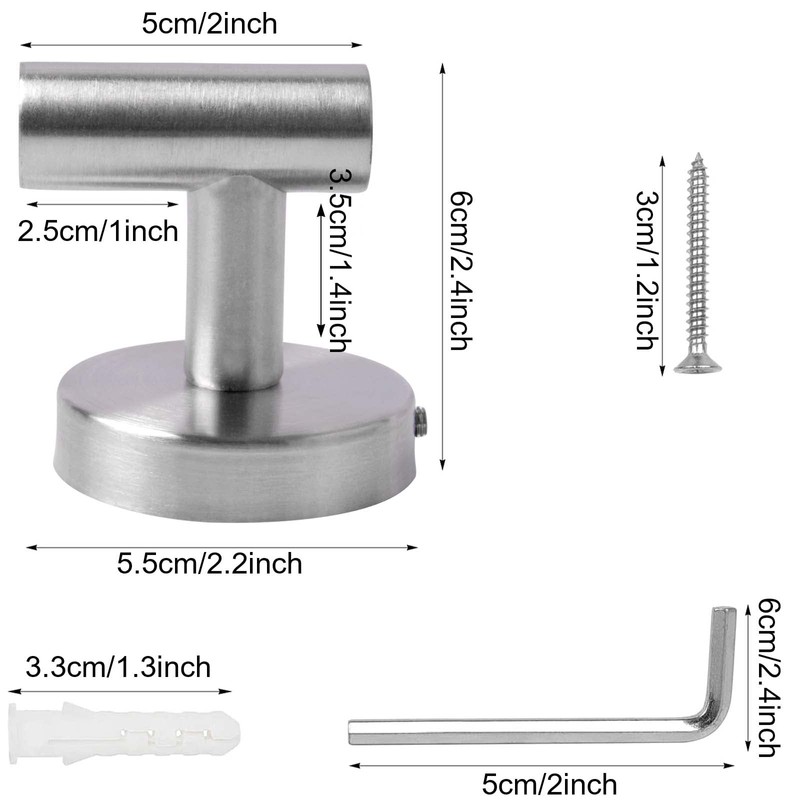 ProChosen 4 Pack Towel Hooks, Wall Coat Hook Bathroom Matte