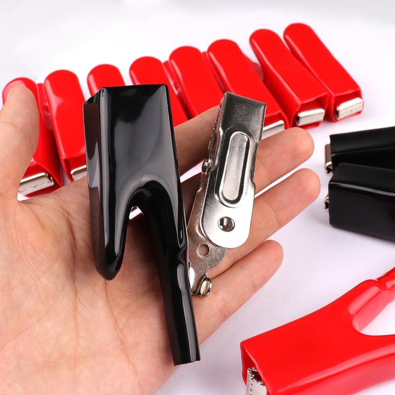 ATOPLEE 4PCS Alligator Clips Electrical,50A Insulated Spring Loaded Alligator Clamps,Truck