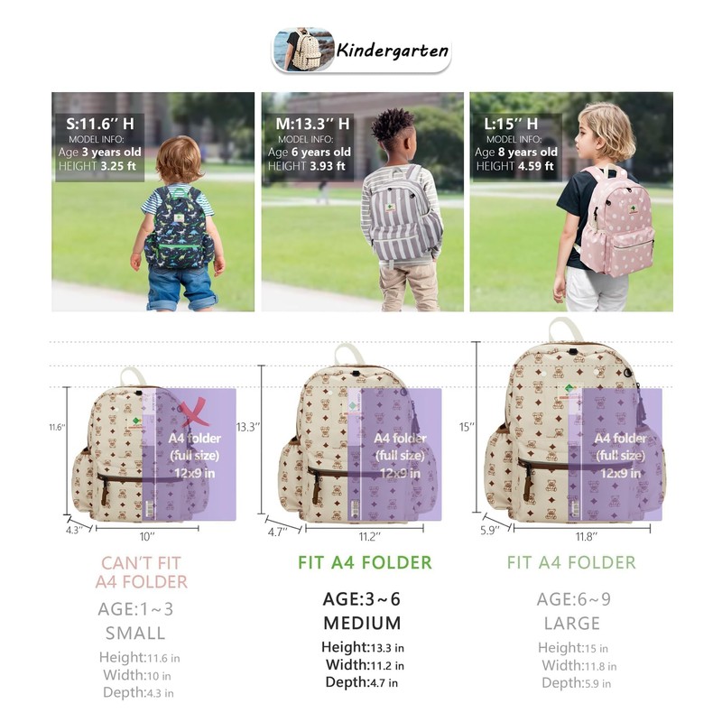 atgark Kids Backpacks for Girls & Boys, Unisex Preschool Daypack,