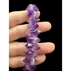 Amethyst Double Terminated Point Beaded Stretch Bracelet Healing US SELLER