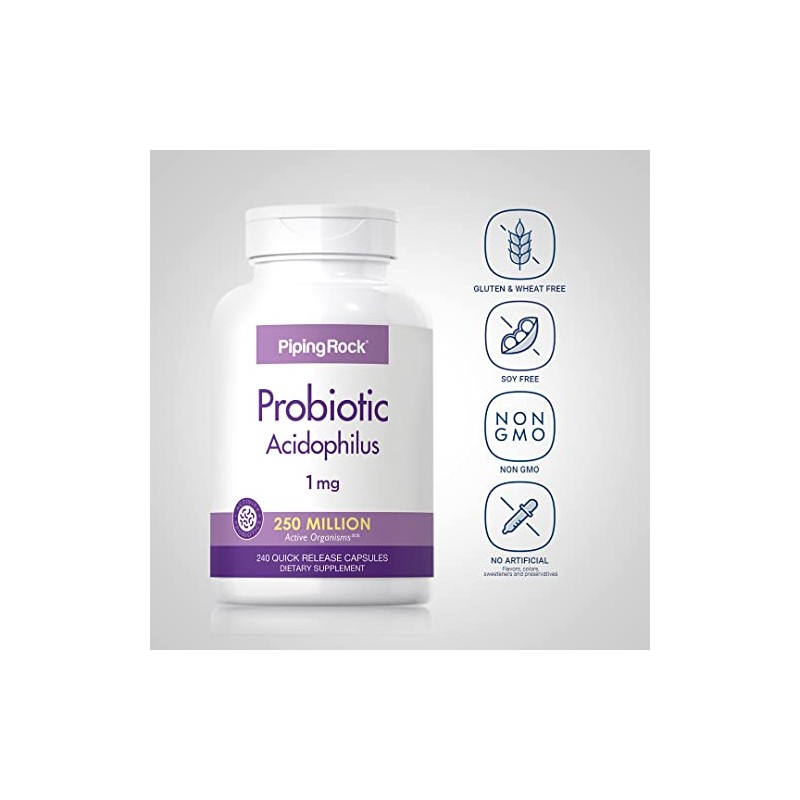 Piping Rock Probiotic Acidophilus 250 Million Active Organisms | 1mg