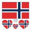 Norway Flag Tattoo Stickers, 3 Sets Colorful Design, 2.36 x