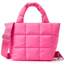KALIDI Quilted Tote Bag Small Puffer Crossbody Bag for Women Lightweight Nylon Puffy Shoulder Handbag with Adjustable Strap