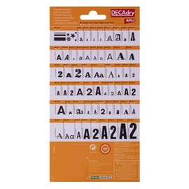 Black Transferable Letters and Numbers Letters 2,5 mm Black