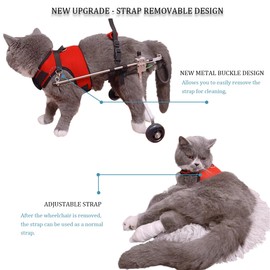 Cat Wheelchair, Newly Upgraded Pet Wheelchair, Removable Harness Design, Lightweight Cat Wheelchair for Back Legs of Doggie, Cats, Rabbits (S)