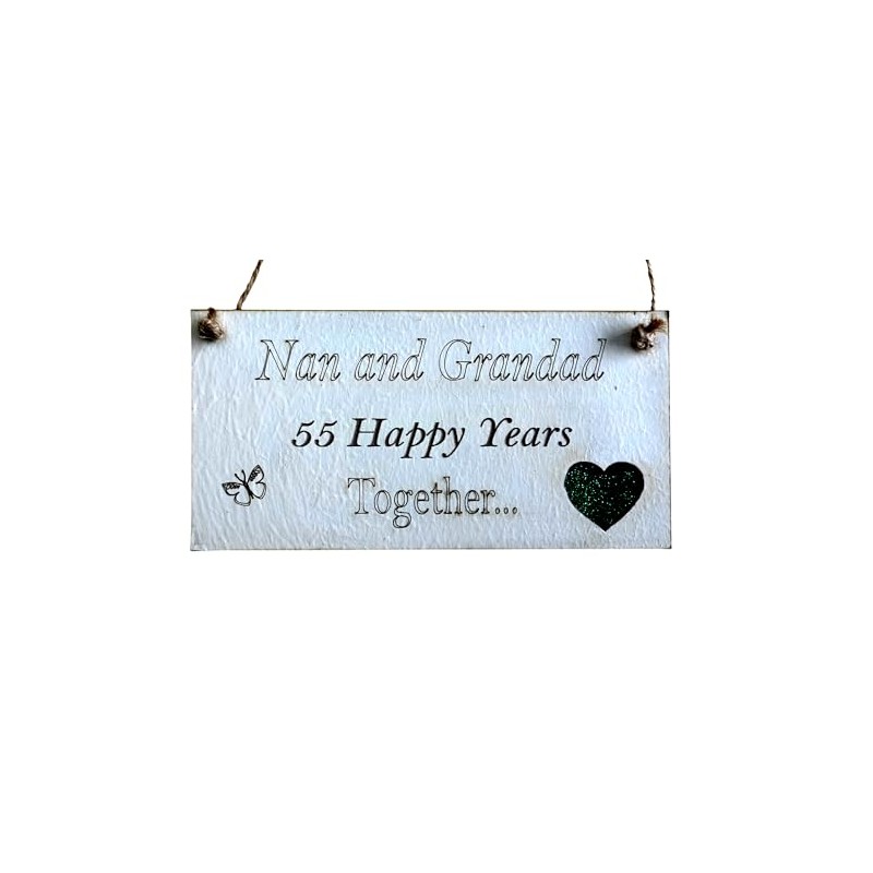 Nan and Grandad Grandparents Anniversary Gift Plaque Gift 55 Years