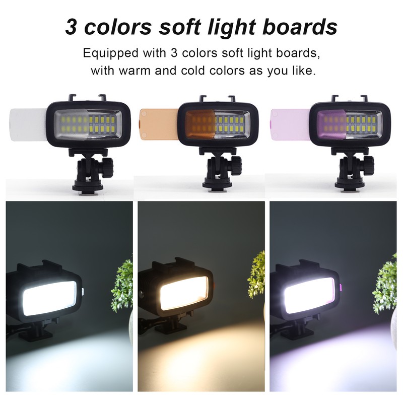 40m Underwater Photography Fill Light Waterproof Diving Camera LED Video