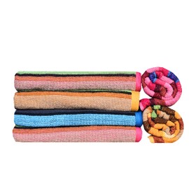BolBom's, 6 Piece Bath Towel,100% Cotton Cabana Stripe Beach Towels,Size 30"x 60”,Lightweight Quick Dry High Absorbent Towel for Bath,Travel,Swim,Pool,Yoga,Hotel,Parties,Guests & Perfect for Daily Use