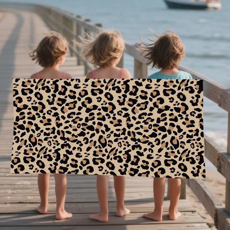 Leopard Print Towels, Beach Towel, Pool Towels, Large Beach Towels