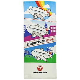 Marushin 0310403300 Face Towel JAL Japan Airlines Approx. 13.4 x 31.5 inches (34 x 80 cm), Rainbow Sky