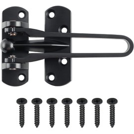 Sayayo Swing Bar Latch Guard Sliding Bolt Lock Security Door Lock, Home Reinforcement Lock for Swing-in Doors, Hotel Door Latches Black, CMS570-B