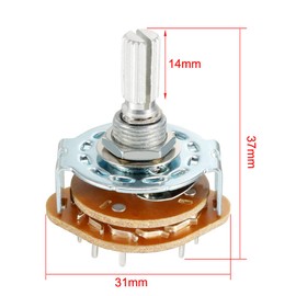uxcell 4P3T 4 Pole 3 Position Selectable Single Deck Band Channel Rotary Switch Selector