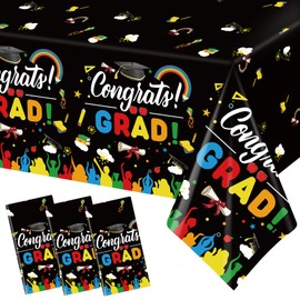 HigzYovn 3Pcs Kindergarten Graduation Tablecloth Class of 2025 Graduation Party Decorations 2025 Table Decorations Plastic Rectangular Disposable Tablecloth for Kindergarten Graduation Party Supplies