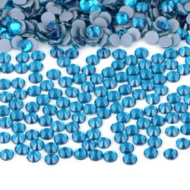 Bymitel Hotfix Crystal Rhinestones Round Gems Iron on DIY Jewelry Making Flat Back for Crafts,Blue Zircon, 2.8mm(SS10/2880pcs)