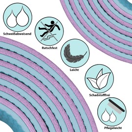 ALPIDEX Yoga Mat Non-Slip 190 x 61 x 0.6 cm | 190 x 90 x 0.6 cm Phthalate-Free Fitness TPE Mat Gymnastics Pilates Sports Yoga Training Mat Sleeping Mat, Lavender/Ice Blue, 190 x 90 x 0.6 cm