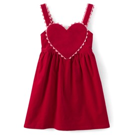 Gymboree,and Toddler Embroidered Sleeveless Skirtall Jumpers,Ruby Valentine,5T
