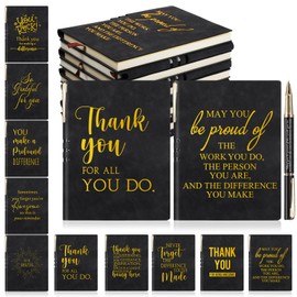 Kosiz 20 Pcs Employee Appreciation Gifts Bulk Inspirational A5 Leather Journal Notebooks with Motivational Ballpoint Pens for Coworkers Volunteer Team Leadership Teacher Back to School Gifts