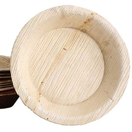 KOKA Palm Leaf Disposable Plates Round Environmentally Friendly Disposable Tableware Compostable Diameter 15 cm Pack of 30