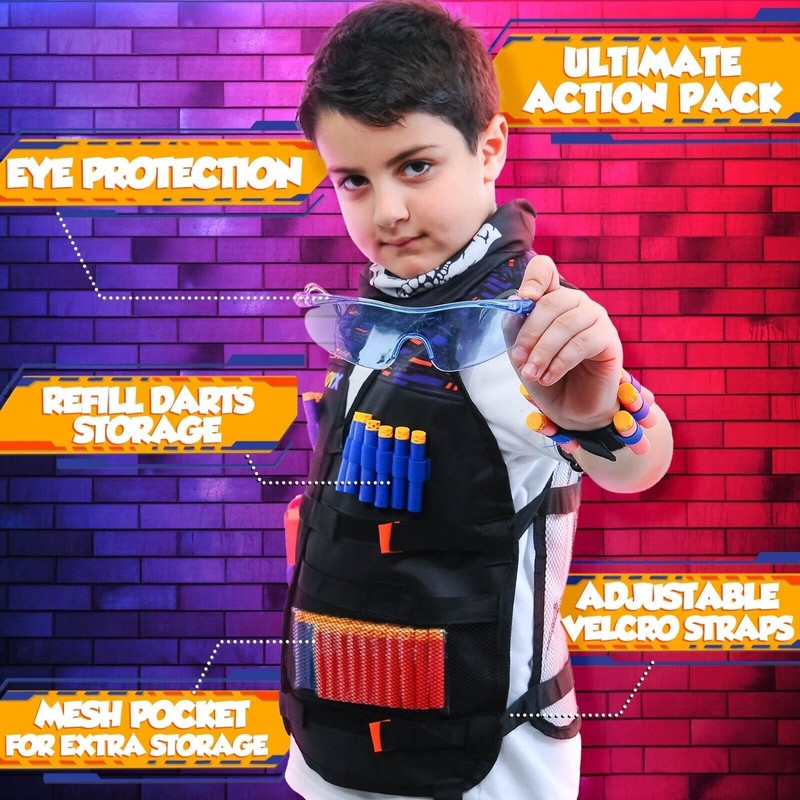 JoyX Tactical Vest Kit, Bullets, Darts Compatible with Nerf Guns