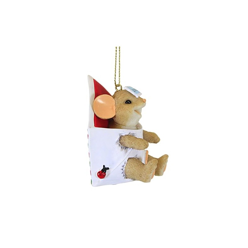 Roman Charming Tails Mouse in Envelope Ornament 3 Inch Multicolor
