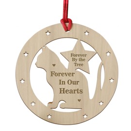 Red Ocean Memorial Tree Decoration For Cat Hanging Christmas Tree Decor Remembrance Plaque For Cat Kitten Keepsake