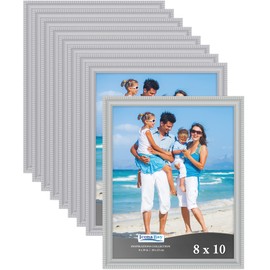 Icona Bay 8x10 Picture Frames (Gray, 12 Pack), Beautifully Detailed Molding, Contemporary Picture Frame Set, Wall Mount or Table Top, Inspirations Collection