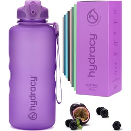 Hydracy Trinkflasche mit Strohhalm und Zeitmarkierung - 2L Wasserflasche - BPA-freie Trinkflasche - Auslaufsichere Sportflasche - Kondensationsfrei für Sport und Outdoor