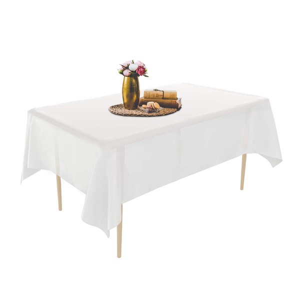 Puricon Pack of 6 Disposable Plastic Tablecloths, 1.37 x 2.74