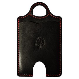 Pass Case, Vertical Pass Case, Made in Japan, Tochigi Leather, Commuter Passes, Card Case, IC Case, ETC Cards, Credit Card Storage, Business, Slim, Genuine Leather, Owl, Black