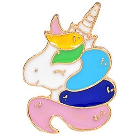 Flairs New York Animal Theme Enamel Lapel Pin Brooch Badge (Pack of 1 Pin, [Unicorn] Dreamy Unicorn)