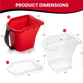 Mister Rui 8 Pack 4 Inch Paint Bucket Hand Held with Liners and Lids