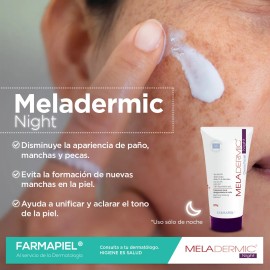 Meladermic Night Crema Facial Despigmentante Antimanchas Melasma y Paño con Acido Lactico 25g Hidratante y Aclarante Nocturno, Crema Aclarante para Manchas