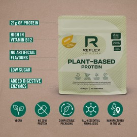 Reflex Nutrition Plant Based Vegan Protein Powder with B12 | Great Taste | (Banana, 600g)