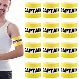 VioraWhite 12pcs Captain Arm Bands for Soccer Captain Armband Adjustable Unisex Elastic for Team Training, Yellow and White