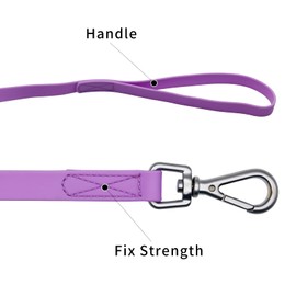 Waterproof Dog Training Leash 50FT 30FT 15FT 10FT 5FT Heavy Duty Recall Long Lead for Large Medium Small Dogs (15FT, Purple)
