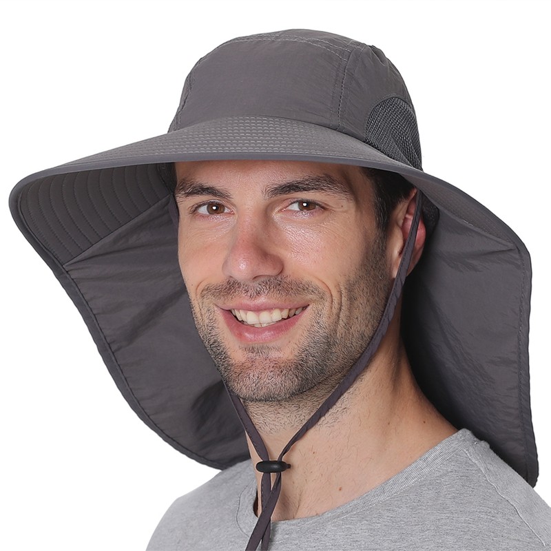 Fishing Cap Wide Brim Sun Hat with Neck Flap for