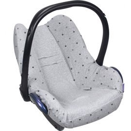 Original Dooky Seat Cover Light Grey Crowns for Baby Car Seat Universal Size Suitable for 3 and 5 Point Belt System Car Seat for Age Group 0+, Light Grey