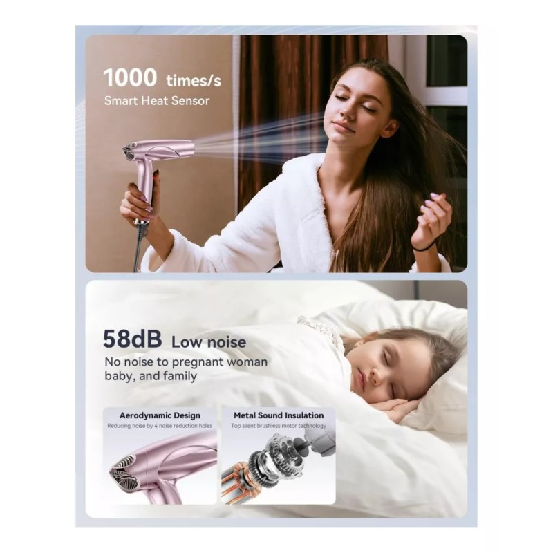 Llano Secadora De Cabello Ionica Llano Ll-pc001 1400w Rosa