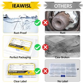 260Pcs Cotter Pin Assortment Kit, Split Pins Clips 304 Stainless Steel Retaining Spring Hitch Cotter Fastening Pins Clips Set for Automotive, Mechanics Repair - M1.5/M2/M2.5/M3/M4/M5