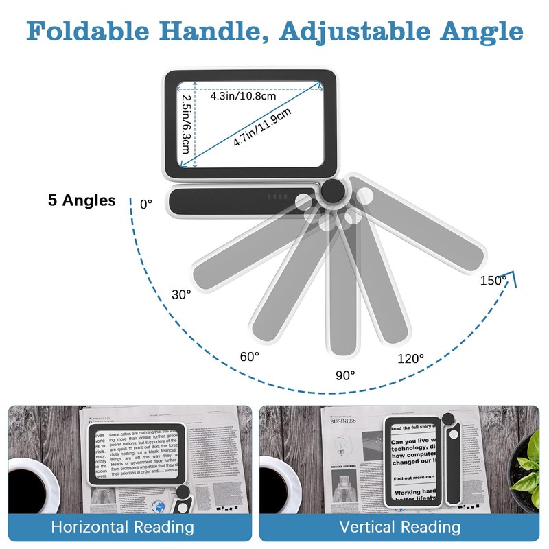 MoKo Magnifying Glass for Reading, Rechargeable 4X Full Page Book