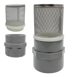 AIMCOCO 1" Stainless Steel Filter Cover Connected to 1 inch/DN25 Grey PVC Filter Water Pipe, Vent Cap Suction Strainers Used to Remove Debris and Reduce Solid Entry(1pcs)