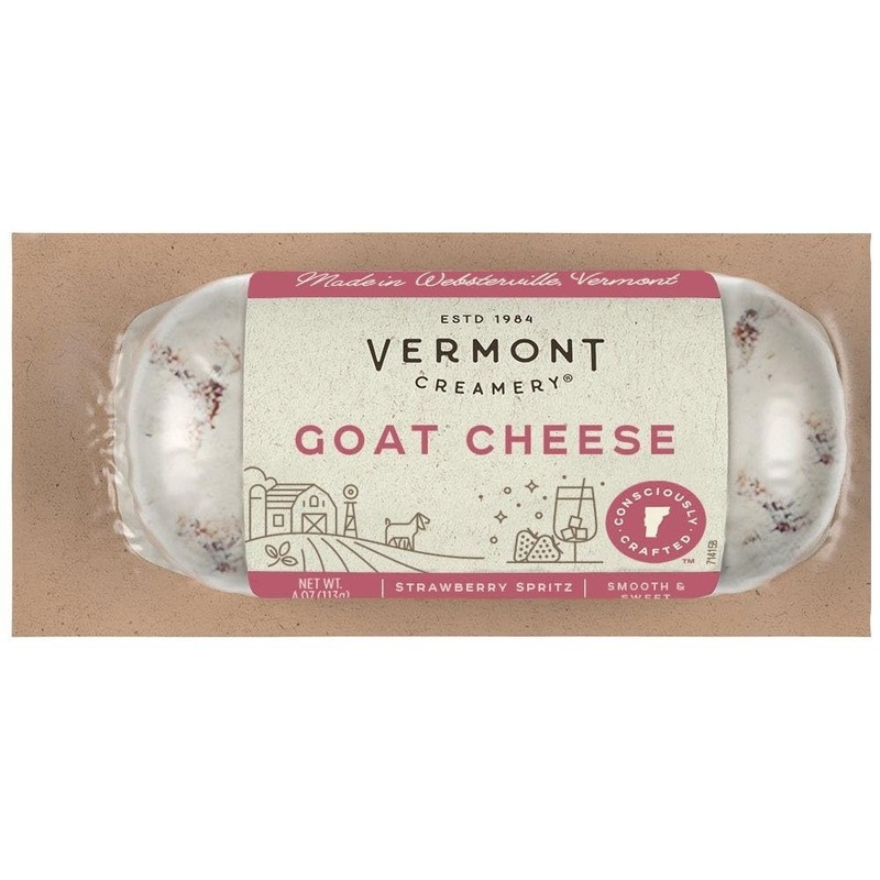 Vermont Creamery Strawberry Spritz Goat Cheese Log, 4OZ, 12 Pack