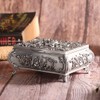 Retro Zinc Alloy Metal Stereoscopic Rose Carved Jewelry Box Ring
