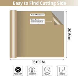 Bocguy Plotter Film Textile, 30.5 cm x 6.1 m Heat Transfer Vinyl Flex Film Rolls with Plotter Tool, Plotter Vinyl Film for Iron Hot Press, T-Shirts & More Fabrics, DIY Pattern (Gold)