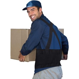 NINOMO Cinturón de Soporte Lumbar, Faja para Cargar Peso Hombre con Cuatro Tiras de Soporte, Diseñado con Tirantes, Envuelve la Cintura en 360, Puede Mejorar la Postura en el Trabajo(XL)