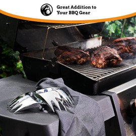 Meat Claws Meat Shredder for BBQ - Perfectly Shredded Meat, These Are The Meat Claws You Need - Best Pulled Pork Shredder Claw x 2 For Barbecue, Smoker, Grill (Solid Metal)